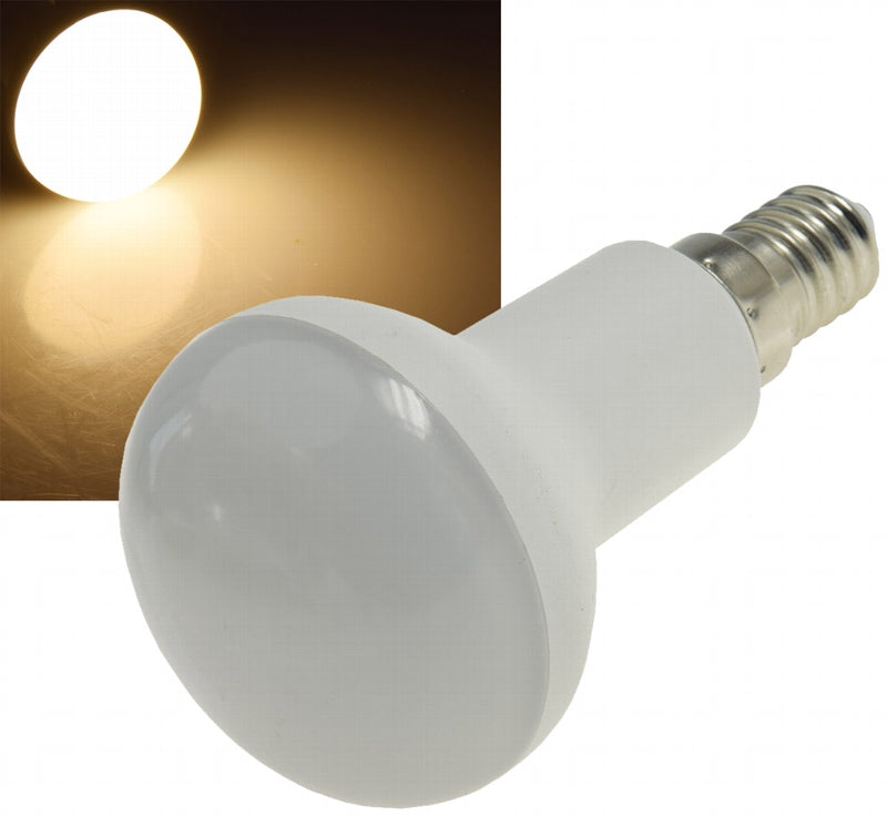 LED Reflektorstrahler R50 E14 6W 480 Lumen, 230V, 120°, 3000K warmweiß