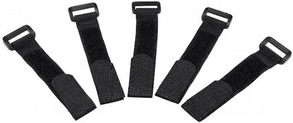 Klettband mit Öse, 5er Pack 15x2cm, schwarz