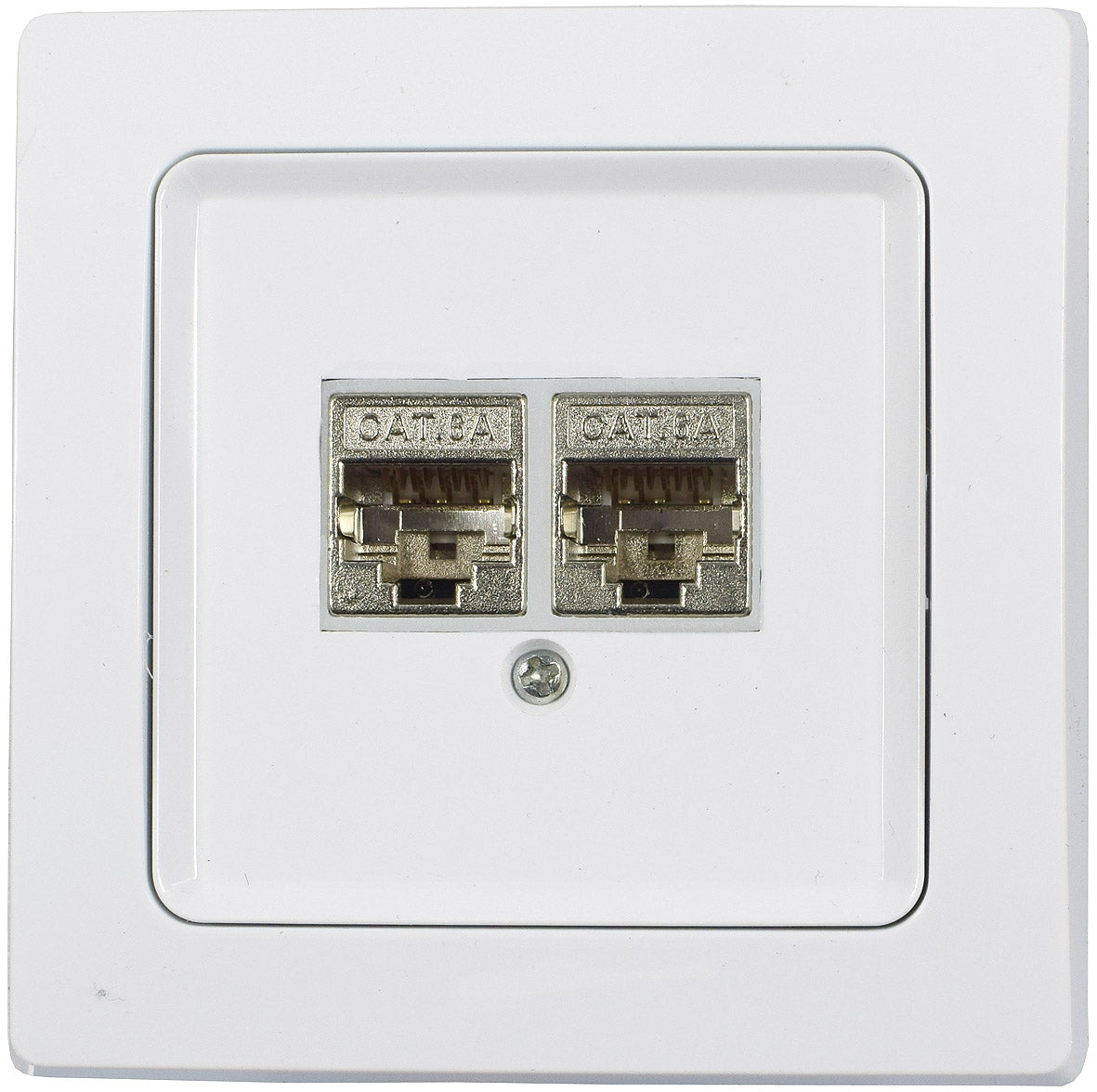 DELPHI Netzwerk-Dose 2x CAT6 inkl. Rahmen, UP, weiß