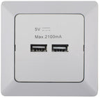 MILOS 2-fach USB-Ladedose, weiß matt 250V~/ 50Hz, UP, 5V=, gesamt max. 2A