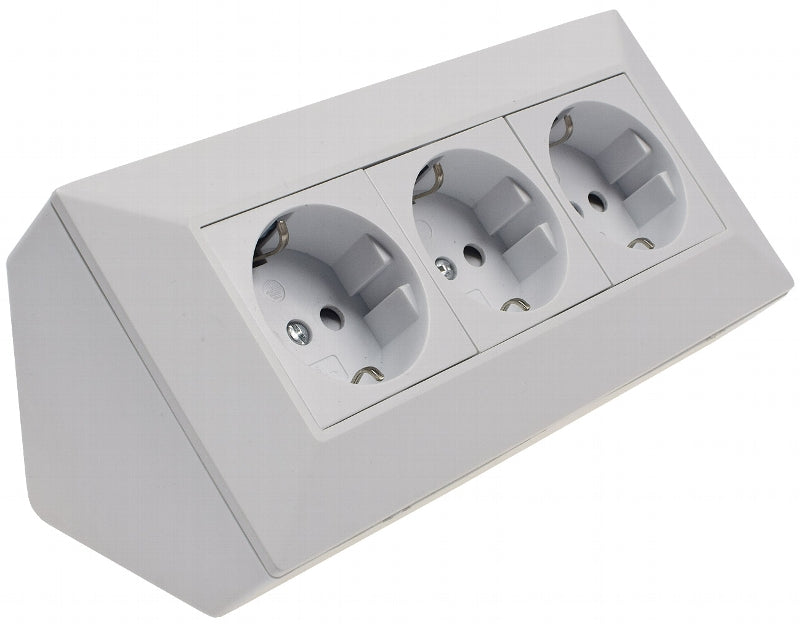 3-fach Steckdosenblock, weiß matt 250V~/ 16A, Aufbaumontage