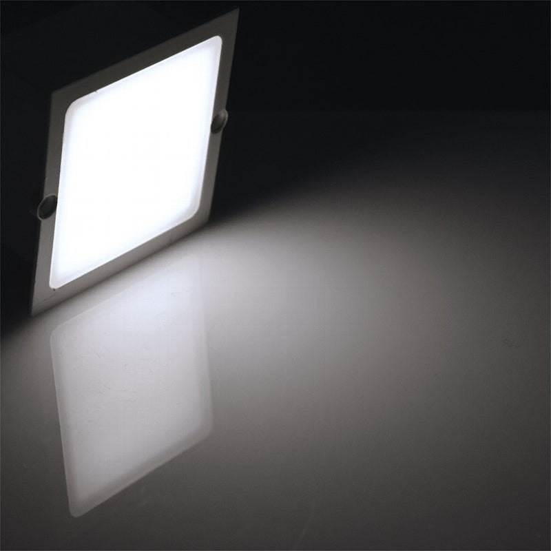 LED-Einbauleuchte "Cuadrado ECO" Edelstahl-Front, neutralweiß