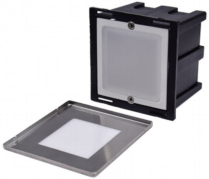 LED-Einbauleuchte "Cuadrado ECO" Edelstahl-Front, warmweiß