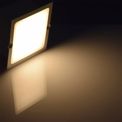 LED-Einbauleuchte "Cuadrado ECO" Edelstahl-Front, warmweiß