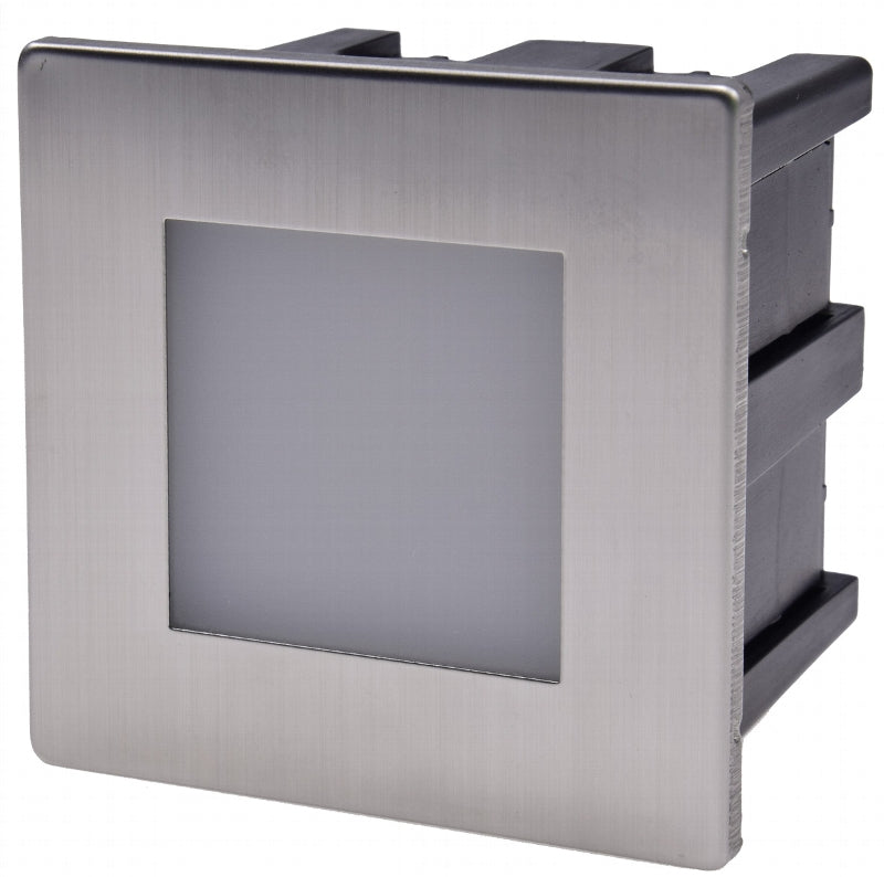 LED-Einbauleuchte "Cuadrado ECO" Edelstahl-Front, warmweiß
