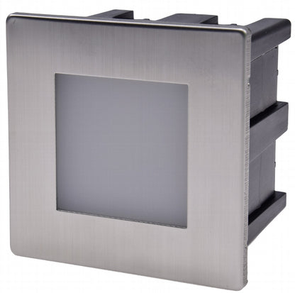LED-Einbauleuchte "Cuadrado ECO" Edelstahl-Front, warmweiß