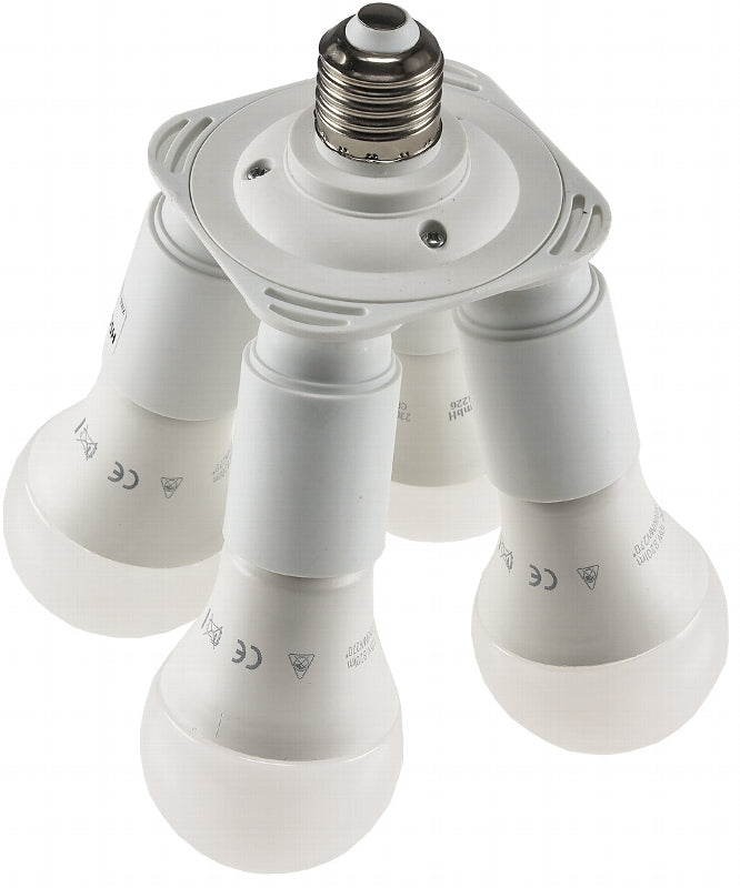 E27-Fassung "Quadro", 4-fach Adapter auf 4x E27-Schraubfassungen