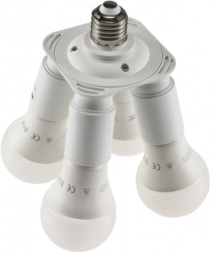 E27-Fassung "Quadro", 4-fach Adapter auf 4x E27-Schraubfassungen