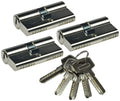 3x Schließzylinder 60mm SET (30+30mm) Profil-Zylinder, 5 Sicherheits-Schlüssel