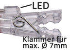 LED Lichterkette mit 40 Foto-Clips warmweiß, transp. Kabel, Batteriebetrieb