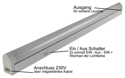 LED Unterbauleuchte "CT-LSW 36" 36cm 340lm, 4 Watt, 2700K + 4000K schaltbar