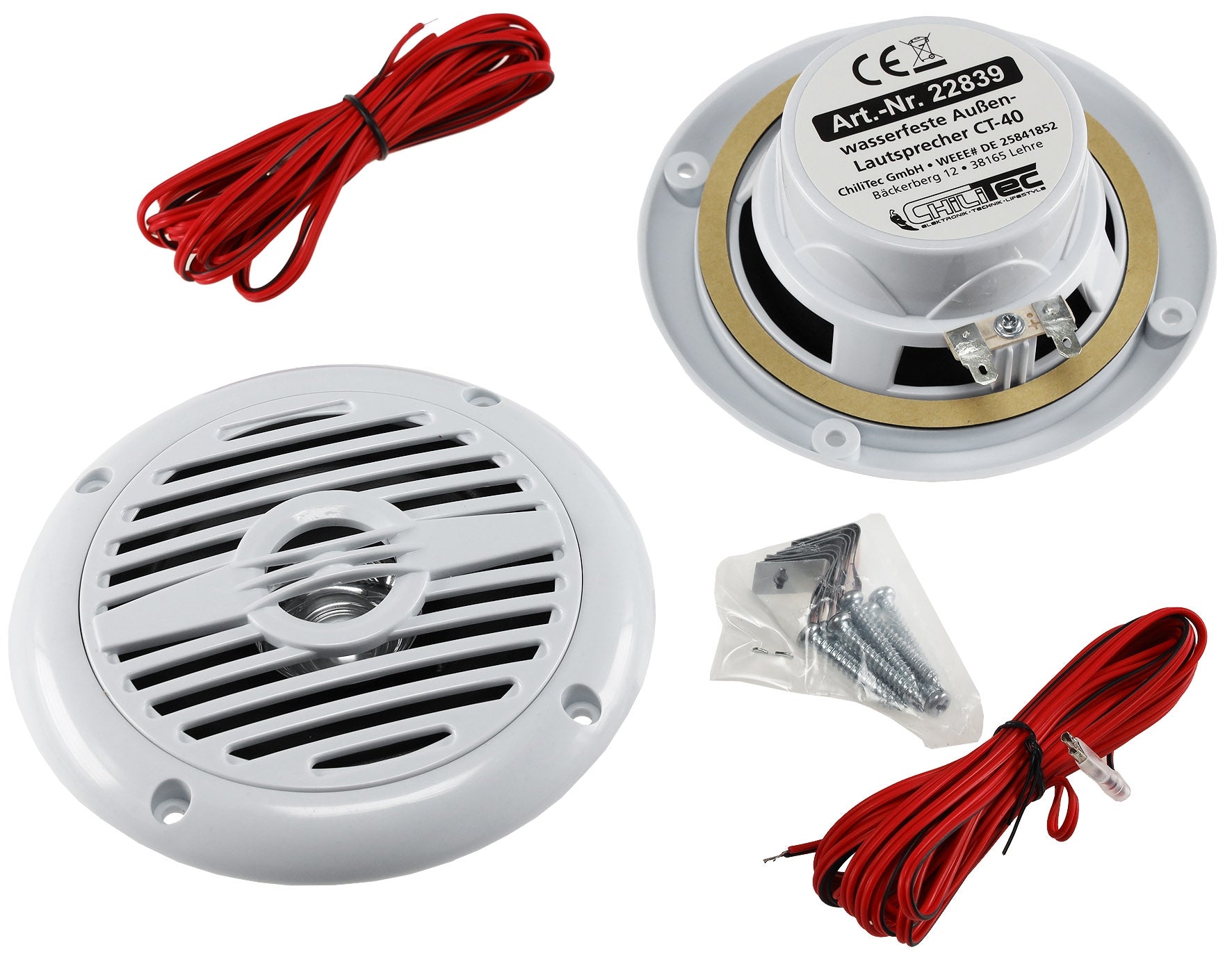 wasserfeste Außen-Lautsprecher "CT-40" 8 Ohm, 4", 60W, 120Hz-20KHz, PAAR