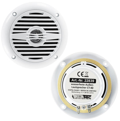 wasserfeste Außen-Lautsprecher "CT-40" 8 Ohm, 4", 60W, 120Hz-20KHz, PAAR
