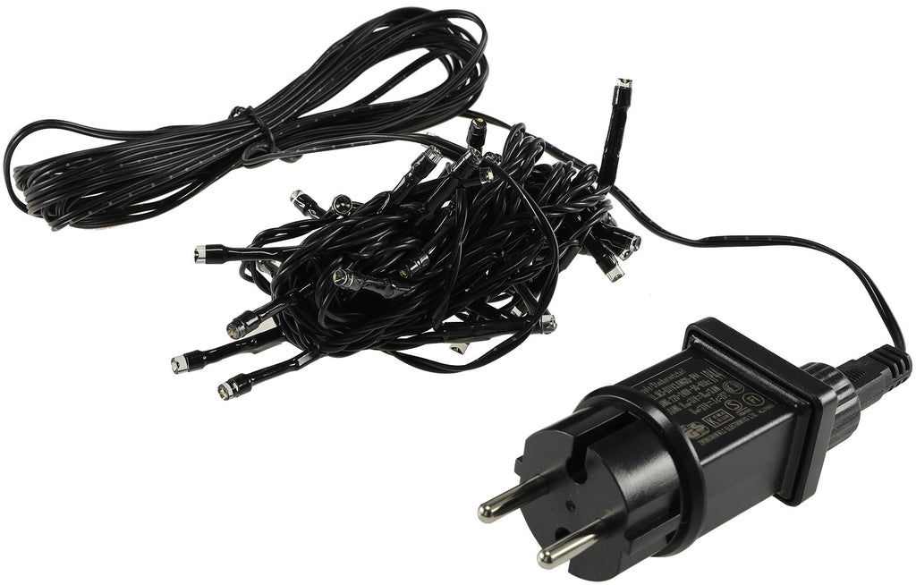 LED Aussen-Lichterkette "CT-ALK040" 4m warmweiß, Kabel schwarz, IP44, 40 LEDs