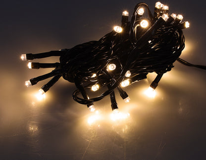 LED Aussen-Lichterkette "CT-ALK040" 4m warmweiß, Kabel schwarz, IP44, 40 LEDs