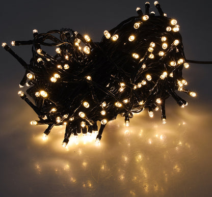 LED Aussen-Lichterkette "CT-ALK200" 20m warmweiß, Kabel schwarz, IP44, 200 LEDs