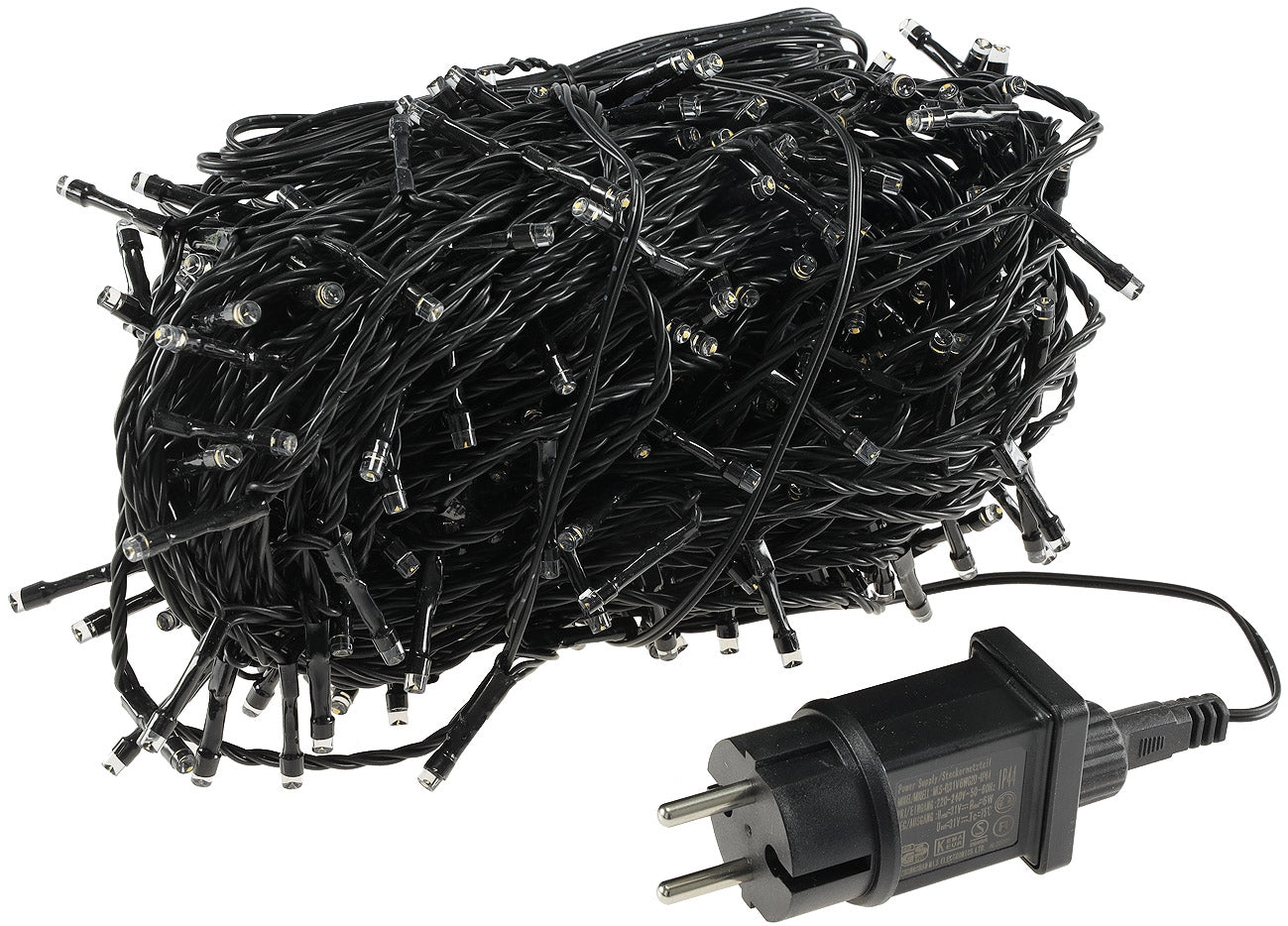 LED Aussen-Lichterkette "CT-ALK400" 40m warmweiß, Kabel schwarz, IP44, 400 LEDs