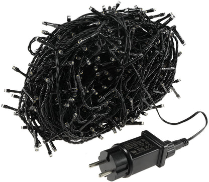 LED Aussen-Lichterkette "CT-ALK600" 60m warmweiß, Kabel schwarz, IP44, 600 LEDs