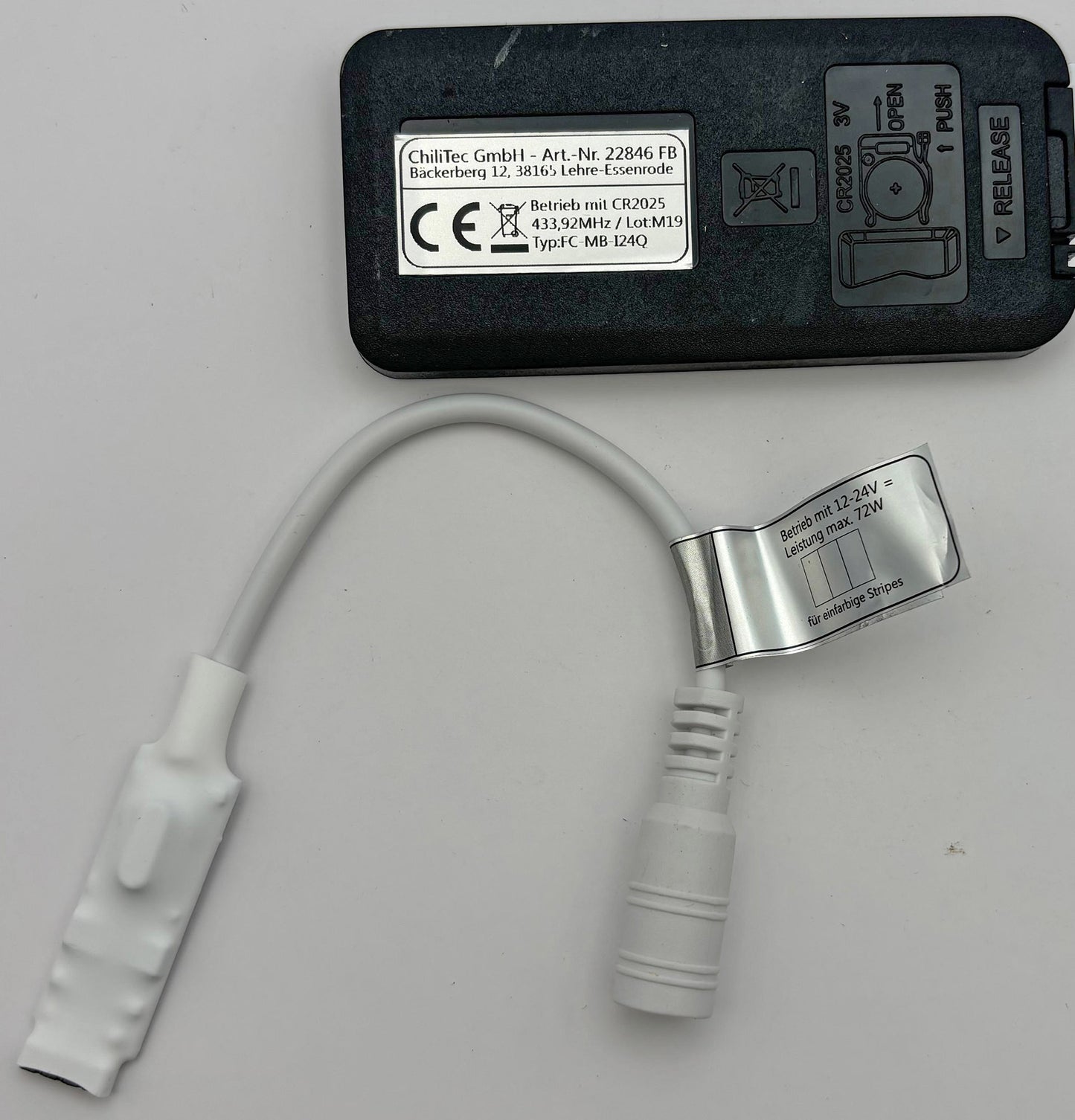 Funk-Controller für LED-Stripes mit Fernbedienung, 12-24V, 72Watt