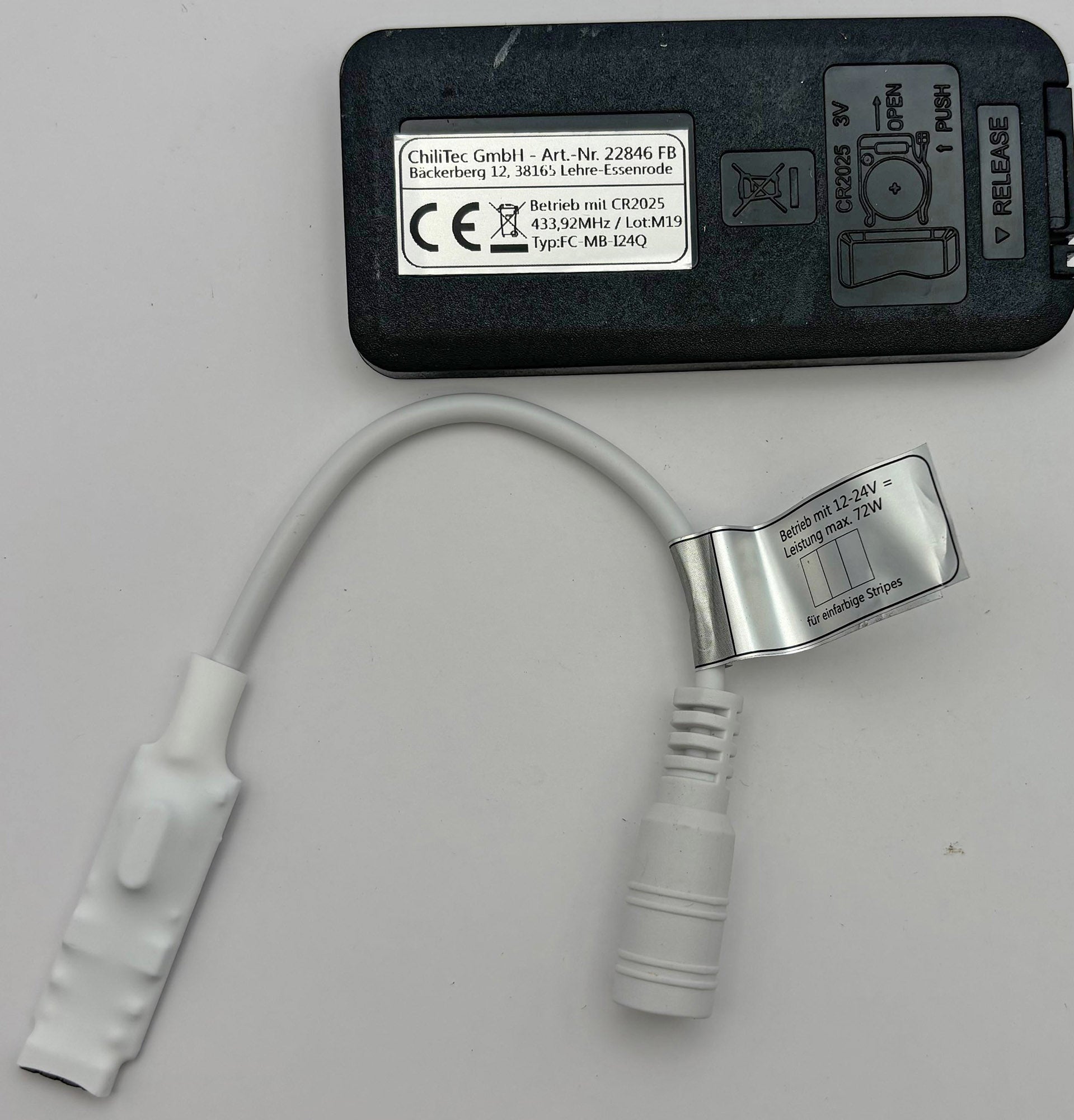 Funk-Controller für LED-Stripes mit Fernbedienung, 12-24V, 72Watt