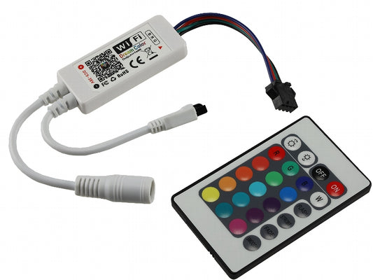 Controller für RGB LED-Stripes incl. IR-Fernbedienung + App-Steuerung