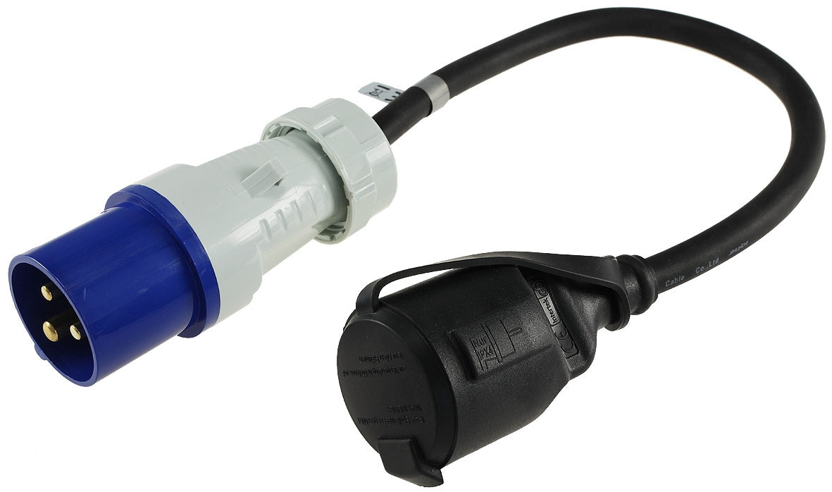 Adapterleitung Camping Wohnwagen Schutzkontakt-Kupplung, CEE-Stecker