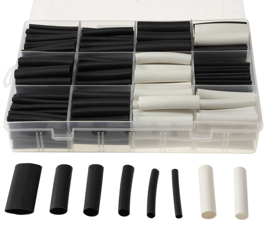 Schrumpfschlauch-Sortiment, 300-teilig Plastikbox, klebend, Ratio 3:1, schw+wei