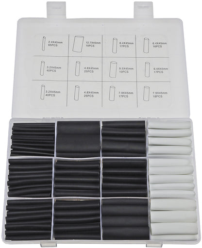 Schrumpfschlauch-Sortiment, 300-teilig Plastikbox, klebend, Ratio 3:1, schw+wei
