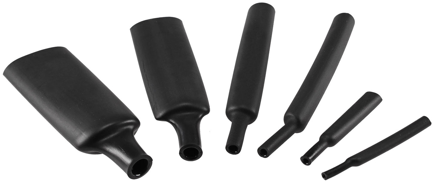 Schrumpfschlauch-Sortiment, 142-teilig Plastikbox, klebend, Ratio 3:1, schwarz