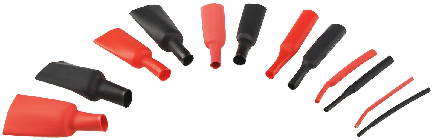 Schrumpfschlauch-Sortiment, 142-teilig Plastikbox, klebend, Ratio 3:1, schw+rot