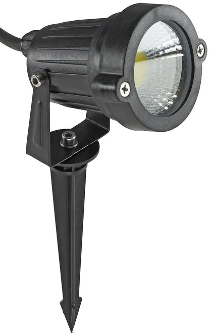 LED Gartenleuchte "CT-GS5" warmweiß 5W, 230V, 1,5m Kabel+Erdspieß, schwarz