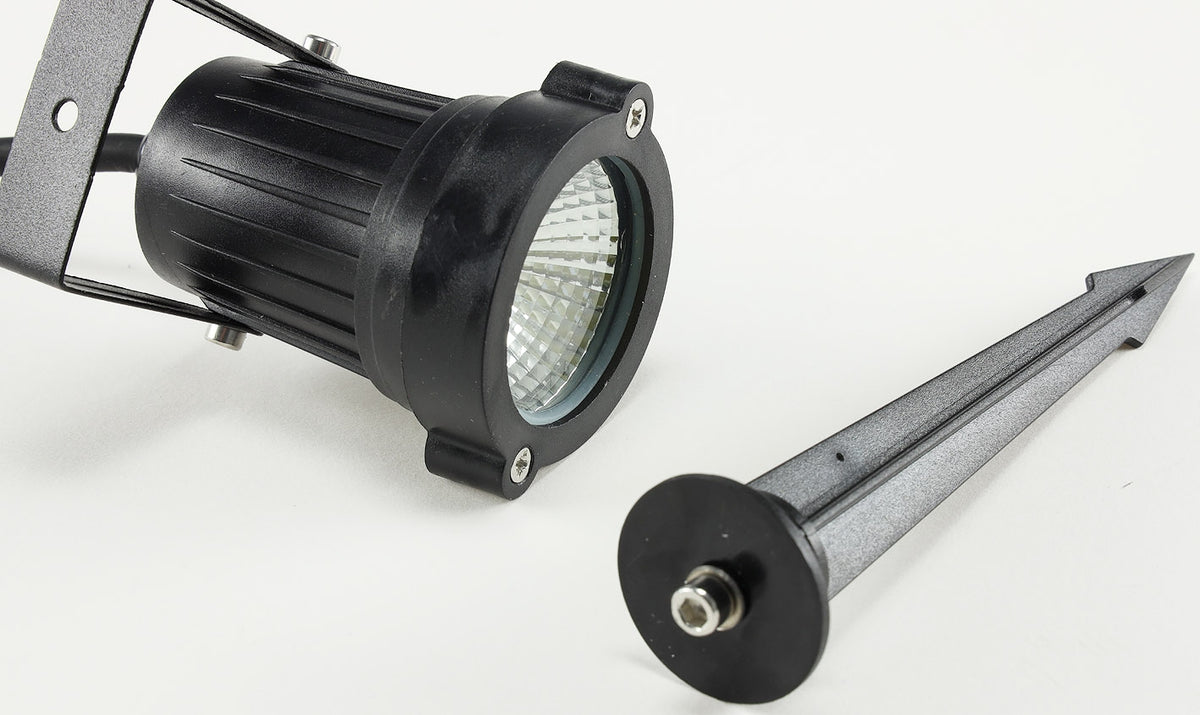 LED Gartenleuchte "CT-GS5" neutralweiß 5W, 230V, 1,5m Kabel+Erdspieß, schwarz