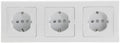 DELPHI Set 3 Steckdo.+ 3-fach Rahmen 250V~/ 16A, Klemmanschluss, weiß