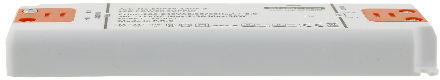 LED-Trafo "CT-SL30" SlimLine 0,5-30W Ein 180-240V, Aus 12V= Konstantspannung