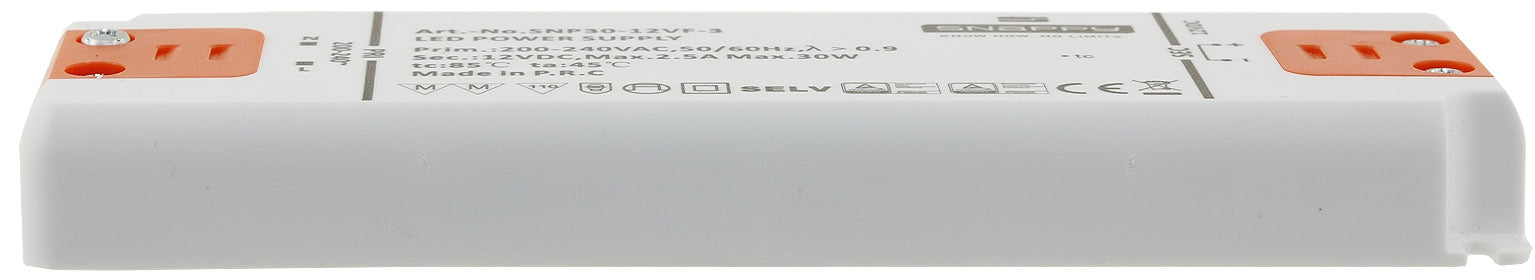 LED-Trafo "CT-SL30" SlimLine 0,5-30W Ein 180-240V, Aus 12V= Konstantspannung