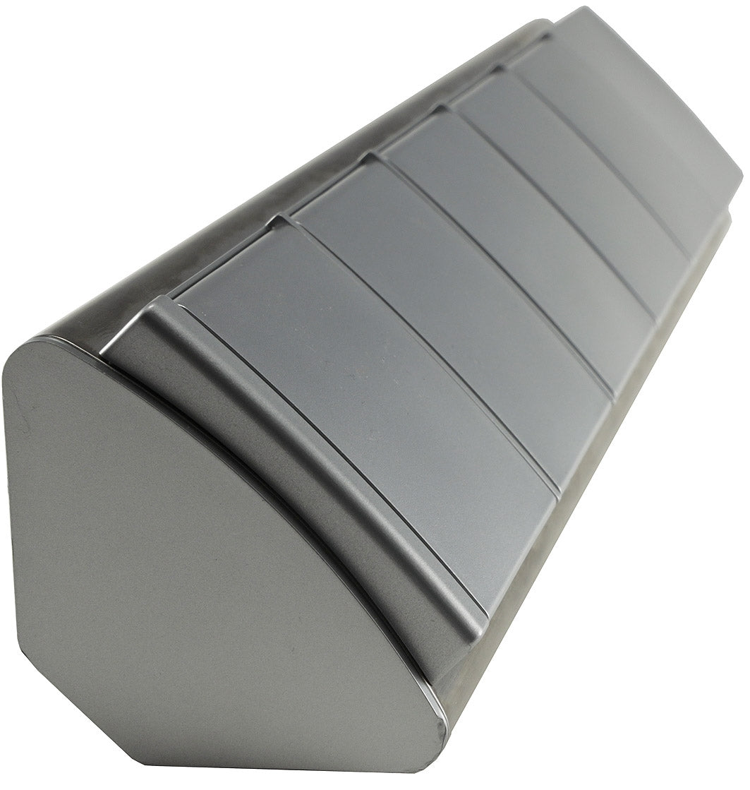 4-fach Steckdosenblock Edelstahl + 2xUSB für Aufbaumontage, 45°, Abdeckklappen