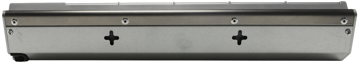 4-fach Steckdosenblock Edelstahl + 2xUSB für Aufbaumontage, 45°, Abdeckklappen