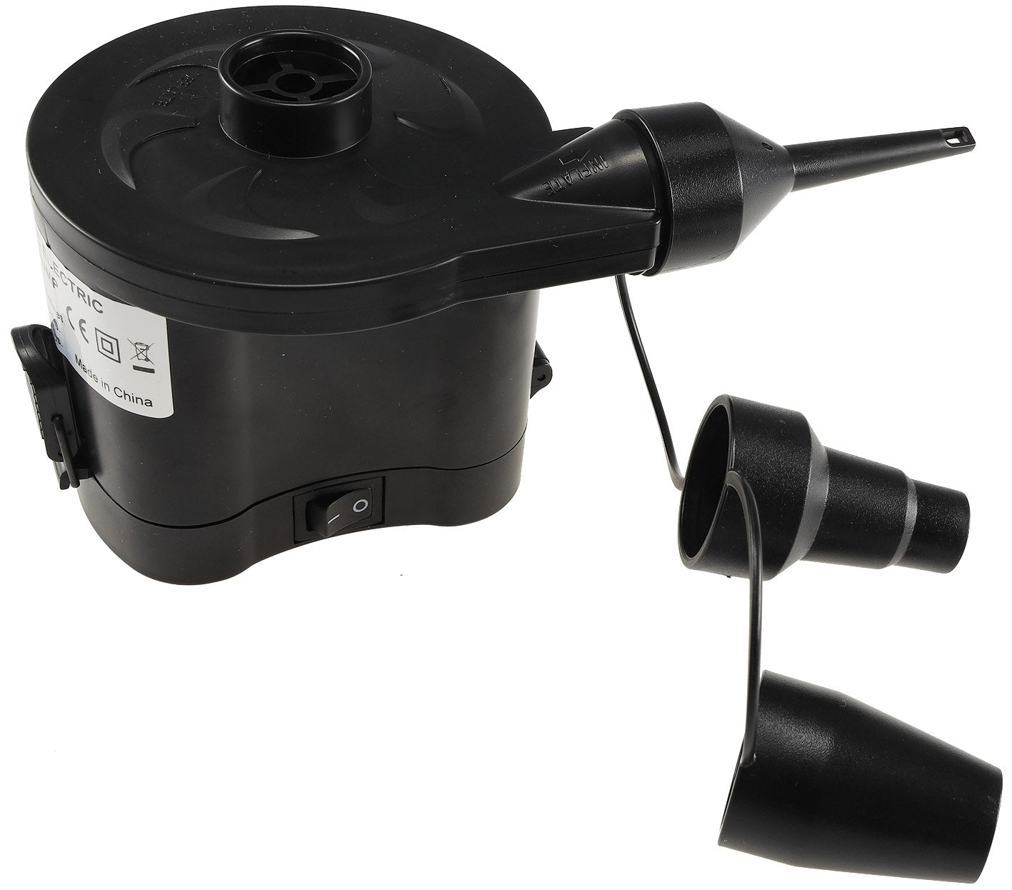 Elektrische Luftpumpe, Batterie 4x Mono 3 Aufsätze, In / Out einstellbar