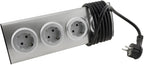 4-fach Steckdosenblock Edelstahl 90° für Eck- & Aufbaumontage, 1,9m Kabel