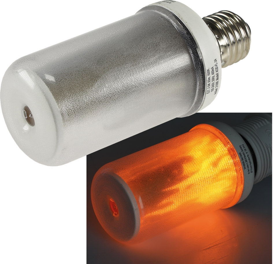 LED Dekolampe E27 "Flamme" 1600K 3W, 65Lm, 230°, COB-LED, Flacker-Effekt