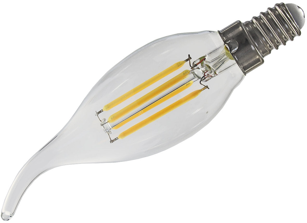 LED Windstoßkerze E14 "Filament W4" 3000k, 470lm, 230V/4W, warmweiß