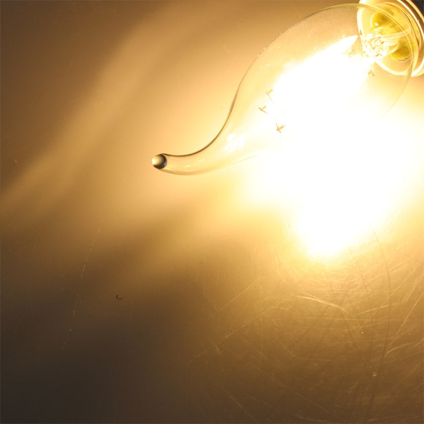 LED Windstoßkerze E14 "Filament W4" 3000k, 470lm, 230V/4W, warmweiß
