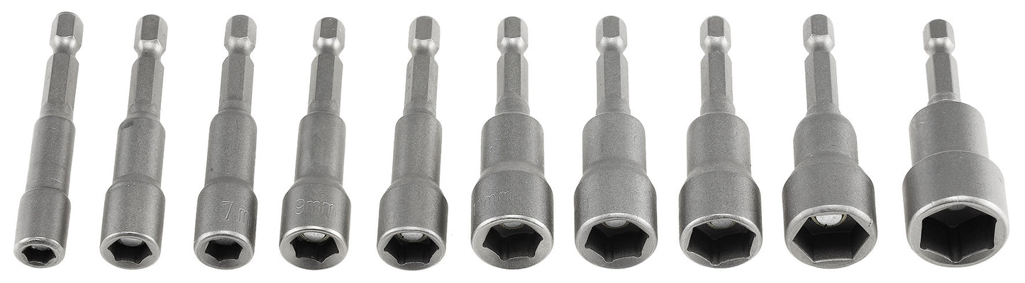 Bitsatz Steckschlüssel MAGNETIC 10-tlg. 6, 7, 8, 9, 10, 11, 12, 13, 14, 15mm