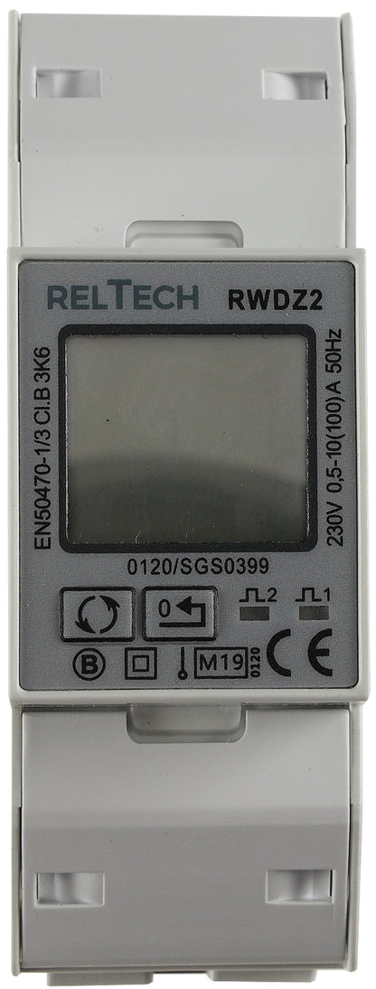 Energiekostenzähler DIN Trägerschiene 1-phasig 10A,176-276V,2TE LCD beleuchtet
