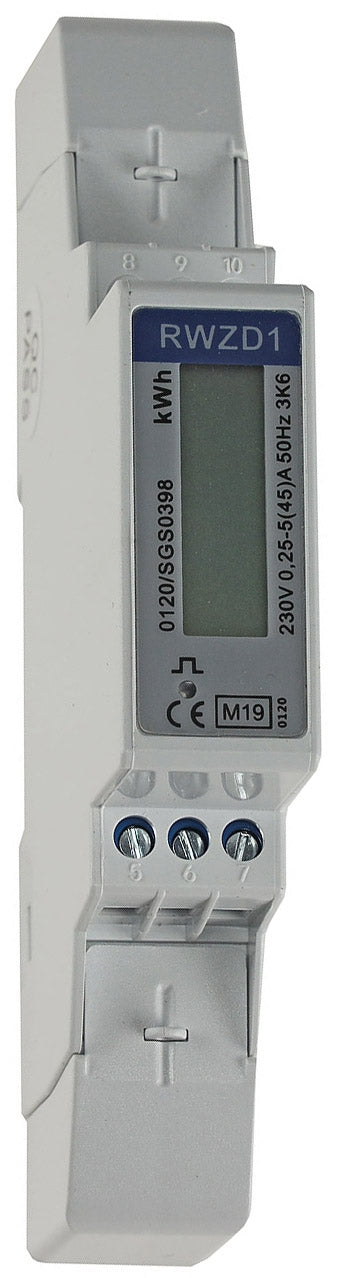 Wechselstromzähler für DIN Trägerschiene 1-phasig 5A, 161-300V, 1TE, digital LCD