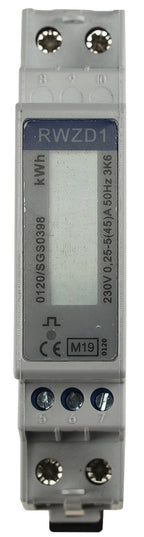 Wechselstromzähler für DIN Trägerschiene 1-phasig 5A, 161-300V, 1TE, digital LCD