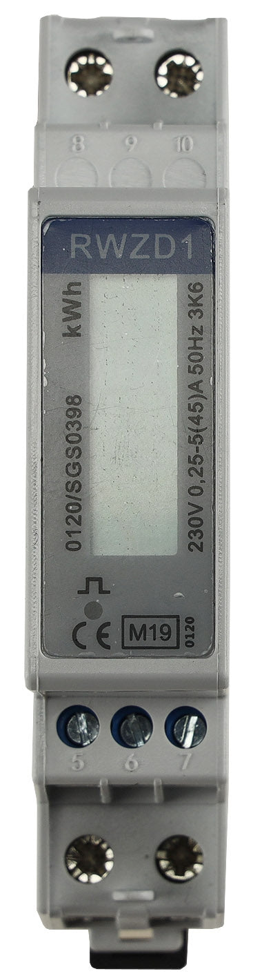 Wechselstromzähler für DIN Trägerschiene 1-phasig 5A, 161-300V, 1TE, digital LCD