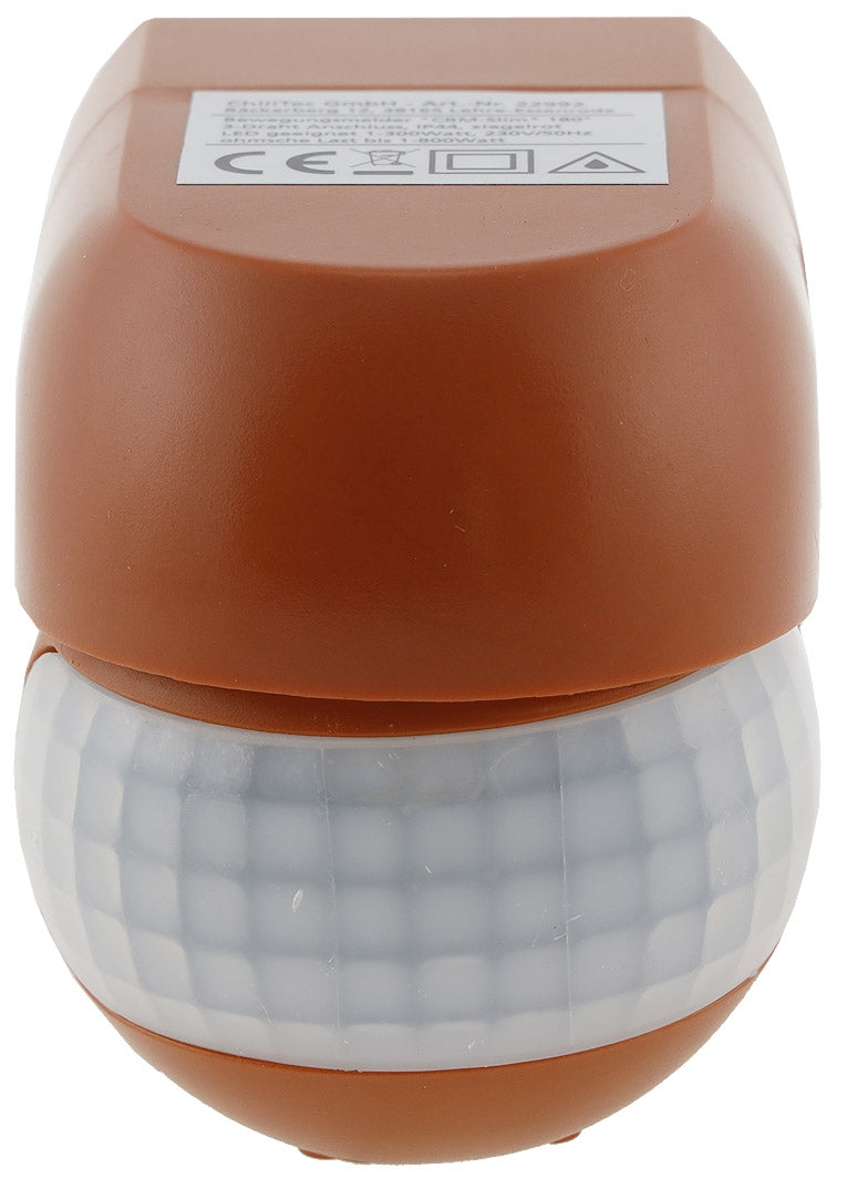 Aufputz Bewegungsmelder "CBM-Slim" 180° LED geeignet, IP44, 1-800W, ziegelrot