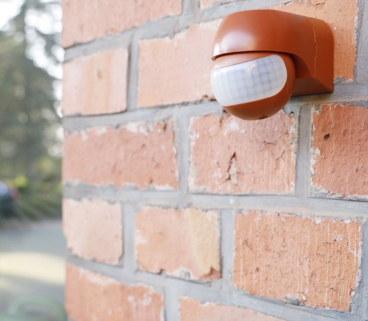 Aufputz Bewegungsmelder "CBM-Slim" 180° LED geeignet, IP44, 1-800W, ziegelrot