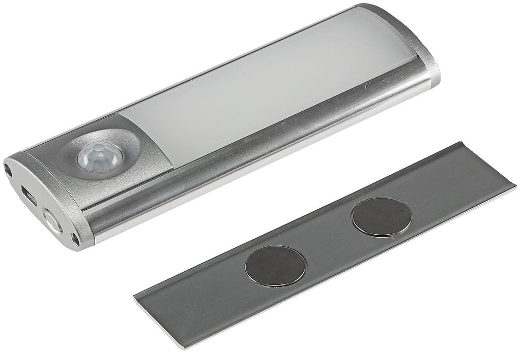 LED Akku-Leuchte PIR Sensor "MAL-12 nw" 12x4x2cm, 1W, 60lm, Alu, neutralweiß